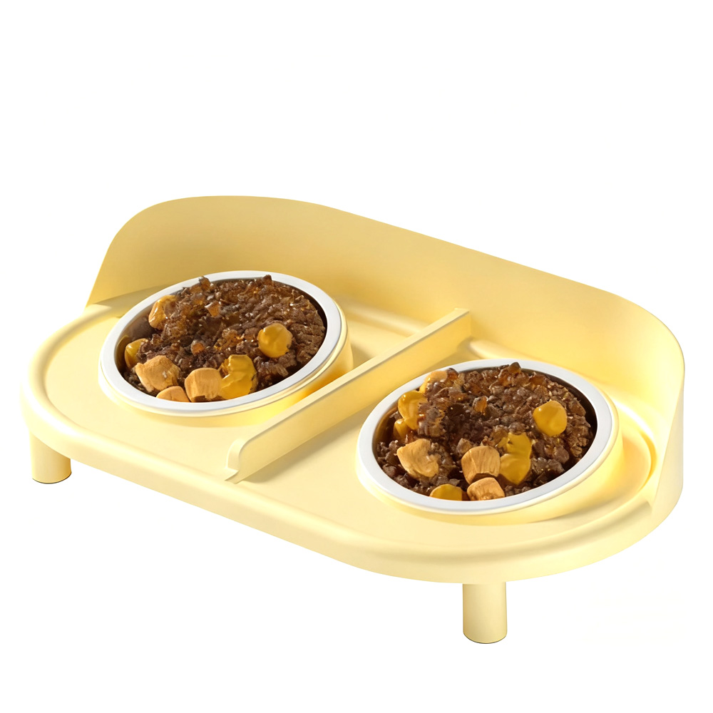 Double Pet Feeder with Anti-Overflow Function